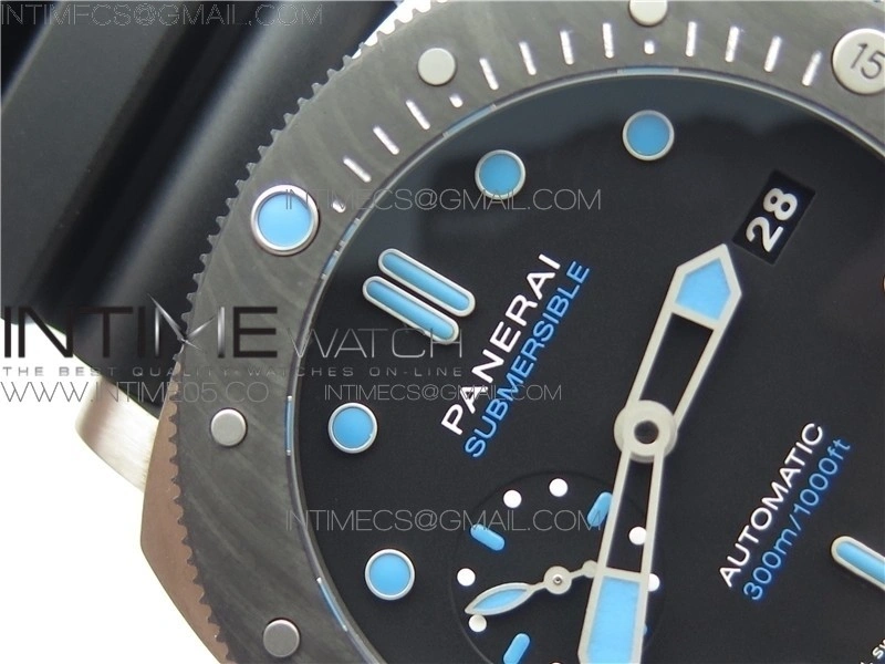 PAM799 Titanium VSF Best Edition Carbotech Bezel Black Dial on Rubber Strap P.9010 Clone